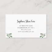 Elegant Greenery | Eenvoudige Waterverf Visitekaartje (Achterkant)