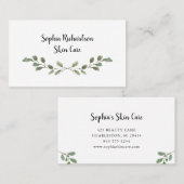 Elegant Greenery | Eenvoudige Waterverf Visitekaartje (Voorkant / Achterkant)