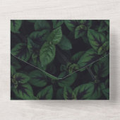Elegant greenery emerald green floral all in one uitnodiging (Achterkant)
