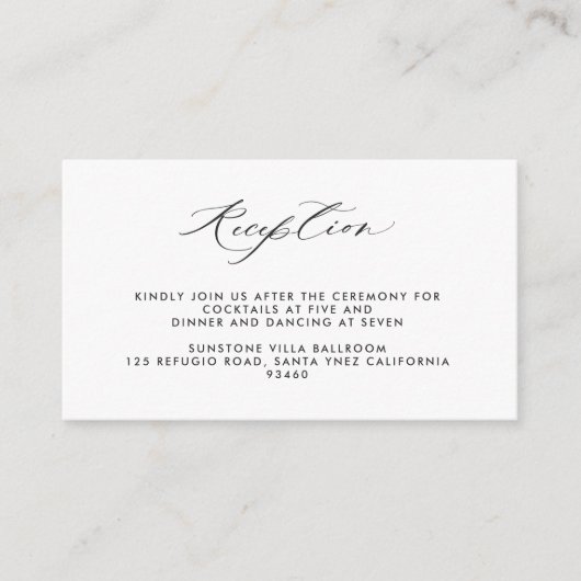 Elegant Greenery en Blue Floral Wedding Reception Informatiekaartje (Voorkant)