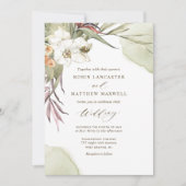 Elegant Greenery en Green Waterverf Wedding Kaart (Voorkant)