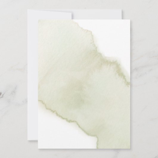 Elegant Greenery en Green Waterverf Wedding Kaart (Achterkant)