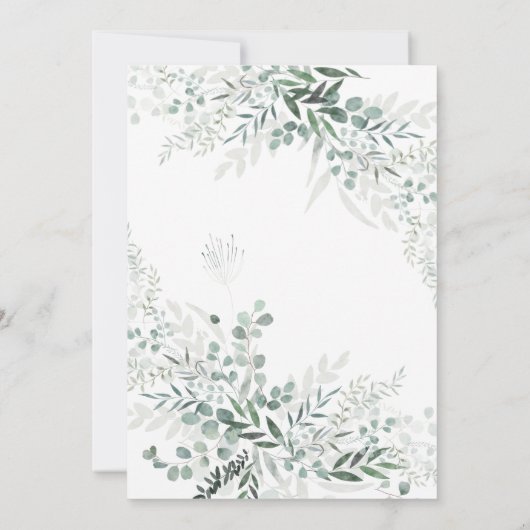 Elegant Greenery en Script de ochtend na Kaart (Achterkant)