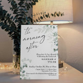 Elegant Greenery en Script de ochtend na Kaart