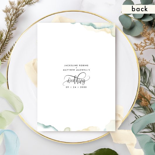 Elegant Greenery en Waterverf Wedding Save The Date