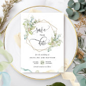 Elegant Greenery en Waterverf Wedding Save The Date