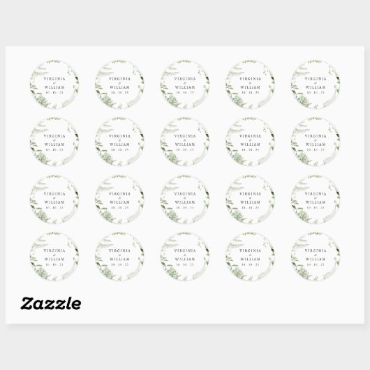 Elegant Greenery Envelope Sticker (Vel)