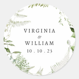 Elegant Greenery Envelope Sticker