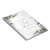 Elegant Greenery Eucalyptus Baby shower Guest Book Notitieboek (Rechterzijde)