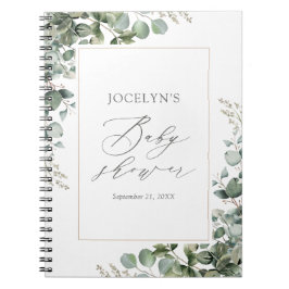 Elegant Greenery Eucalyptus Baby shower Guest Book Notitieboek