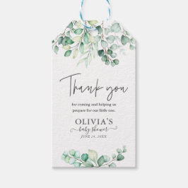Elegant Greenery Eucalyptus Baby shower Hartelijk  Cadeaulabel