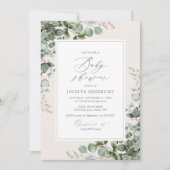 Elegant Greenery Eucalyptus Baby shower Kaart (Voorkant)