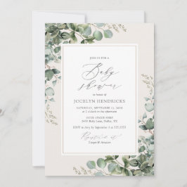Elegant Greenery Eucalyptus Baby shower Kaart