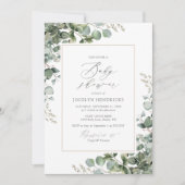 Elegant Greenery Eucalyptus Baby shower Kaart (Voorkant)