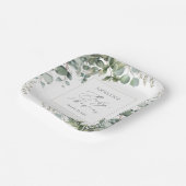 Elegant Greenery Eucalyptus Baby shower Papieren Bordje (Gebogen)