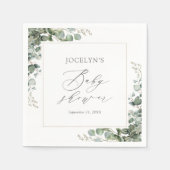 Elegant Greenery Eucalyptus Baby shower Servet (Voorkant)