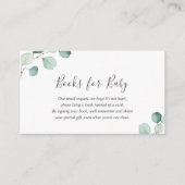 Elegant Greenery Eucalyptus Books for Baby shower Informatiekaartje (Voorkant)