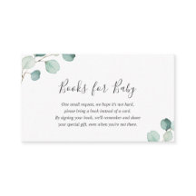 Elegant Greenery Eucalyptus Books for Baby shower