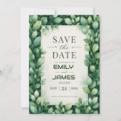 Elegant Greenery Eucalyptus Botanical  Save The Date (Voorkant)