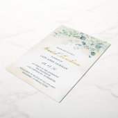 Elegant Greenery Eucalyptus Bridal Luncheon Gold Folie Uitnodiging (Gedraaid)
