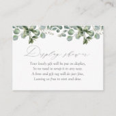 Elegant Greenery Eucalyptus Display Shower Informatiekaartje (Voorkant)