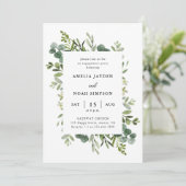 Elegant Greenery Eucalyptus Engagement Party Kaart (Staand voorkant)