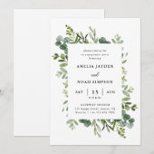 Elegant Greenery Eucalyptus Engagement Party Kaart (Voorkant / Achterkant)