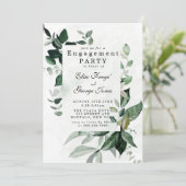 Elegant Greenery Eucalyptus Engagement Party Kaart (Staand voorkant)