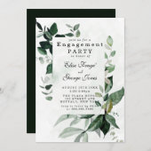 Elegant Greenery Eucalyptus Engagement Party Kaart (Voorkant / Achterkant)