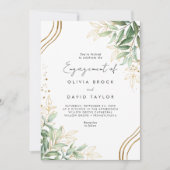 Elegant Greenery Eucalyptus Engagement Party Kaart (Voorkant)