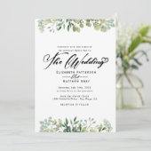 Elegant Greenery Eucalyptus Flower Wedding Kaart (Staand voorkant)