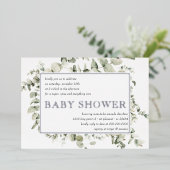 Elegant Greenery Eucalyptus Foliage Baby shower Folie Uitnodiging (Staand Voorkant)