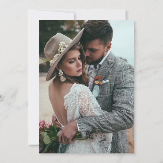 Elegant Greenery Eucalyptus Foto bruiloft Save The Date (Achterkant)