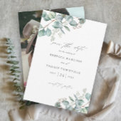Elegant Greenery Eucalyptus Foto bruiloft Save The Date