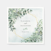 Elegant Greenery Eucalyptus Geometric Wedding Servet (Voorkant)