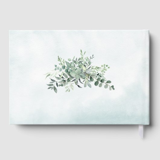 Elegant Greenery Eucalyptus Gold Geometric Wedding Gastenboek (Achterkant)