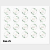 Elegant Greenery Eucalyptus Gold Geometric Wedding Ronde Sticker (Vel)