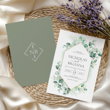 Elegant Greenery Eucalyptus Gold Rustic Wedding