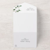Elegant Greenery Eucalyptus Gold Wedding All In One Uitnodiging (Buitenkant)