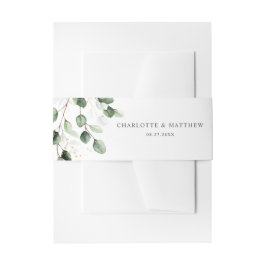 Elegant Greenery Eucalyptus Gold Wedding Uitnodigingen Wikkel