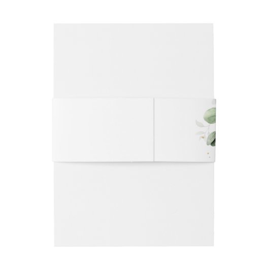 Elegant Greenery Eucalyptus Gold Wedding Uitnodigingen Wikkel (Achterkant Voorbeeld)