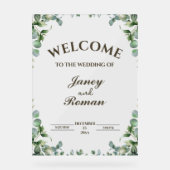 Elegant Greenery Eucalyptus Leaves Rustic Wedding Acryl Bord (Voorkant)