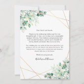 Elegant Greenery Eucalyptus Leaves Rustic Wedding Bedankkaart (Voorkant)