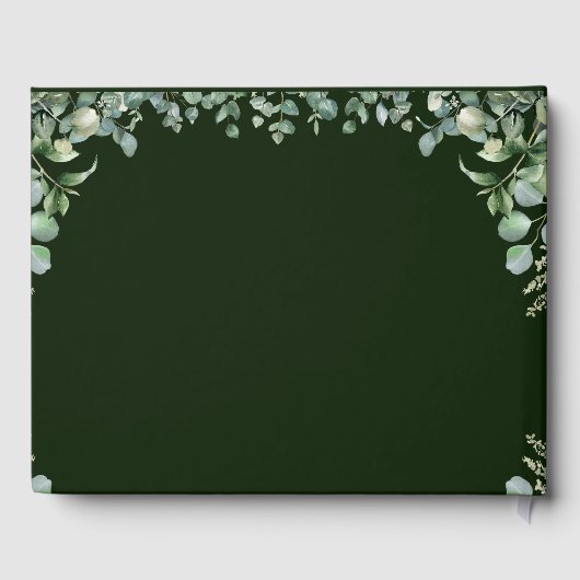Elegant Greenery Eucalyptus Leaves Rustic Wedding Gastenboek (Achterkant)