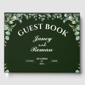 Elegant Greenery Eucalyptus Leaves Rustic Wedding Gastenboek (Voorkant)