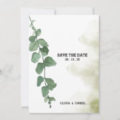 Elegant Greenery Eucalyptus Leaves Rustic Wedding Kaart (Achterkant)