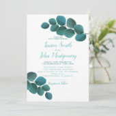 Elegant Greenery | Eucalyptus Leaves Weddenschap Kaart (Staand voorkant)