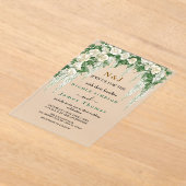 Elegant Greenery Eucalyptus Leaves Wedding Acryl Uitnodigingen (Laagn)