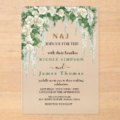Elegant Greenery Eucalyptus Leaves Wedding Acryl Uitnodigingen (Voorkant)