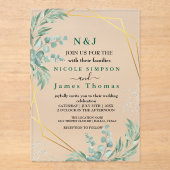 Elegant Greenery Eucalyptus Leaves Wedding Acryl Uitnodigingen (Voorkant)